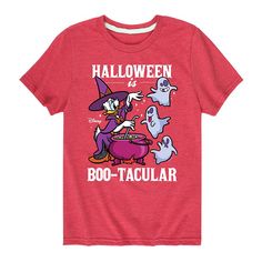 Add a magical addition to his wardrobe with this Disney Boys Halloween Is Bootacular Tee. ©Disney FEATURES Crewneck Short sleevesFABRIC & CARE Cotton, polyester Imported Machine wash Size: Medium. Color: Red. Gender: male. Age Group: kids. Material: Polyester|Cotton. Disney Halloween T-shirt For Fan Events, Disney Halloween Character Print T-shirt, Disney Halloween T-shirt With Character Print, Disney Halloween T-shirt, Graphic Material, Disney Boys, Halloween Boys, Kids Pattern, Daisy Duck