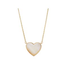 Add a sweet finishing touch to any ensemble with this mother of pearl-embellished Au Naturale 14k gold heart pendant necklace. Click on this JEWELRY & WATCHES GUIDE to learn about fit, styles, materials and more! Add a sweet finishing touch to any ensemble with this mother of pearl-embellished Au Naturale 14k gold heart pendant necklace. Click on this JEWELRY & WATCHES GUIDE to learn about fit, styles, materials and more! FEATURES Pendant dimensions: 0.5 in. x 0.5 in. Chain length: 16 in. + 1-in White Heart Pendant Necklace For Formal Occasions, White Polished Mother Of Pearl Necklace, Anniversary White Gold Necklaces With Mother Of Pearl, Yellow Gold Mother Of Pearl Necklace For Wedding, Anniversary White Gold Mother Of Pearl Necklaces, White Gold Mother Of Pearl Necklace For Anniversary, Anniversary White Gold Necklace With Mother Of Pearl, Elegant White Open Heart Necklace, Anniversary White Gold Mother Of Pearl Necklace