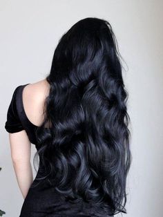 Healthy Black Hair, Korean Hairstyles, Hair Goal, Jet Black Hair, Long Dark Hair, Hair Stylies, Bouncy Curls