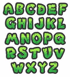 the letters and numbers are green in color