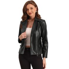 This jacket is made up of several design points: two side pockets, a zipper pocket, a notched collar, etc. This motorcycle PU leather racer biker jacket is essential for your wardrobe. It is perfect for work, coffee shop, formal, office, banquet, dating, business, evening, interview, etc. The zipper pocket on the chest is smooth and the notched collar brings a little special to this PU leather jacket. Casual Leather Jacket With Zipper For Motorcycling, Fitted Biker Jacket With Zipper Closure For Biker Events, Fitted Biker Jacket With Zipper Closure, Fall Biker Jacket With Ykk Zipper For Motorcycling, Biker Leather Jacket With Asymmetrical Zip And Pockets, Asymmetrical Zip Biker Jacket With Pockets, Casual Biker Jacket With Zipper Closure, Moto Leather Jacket With Zipper For Biker Events, Moto Style Leather Jacket With Zipper For Biker Events