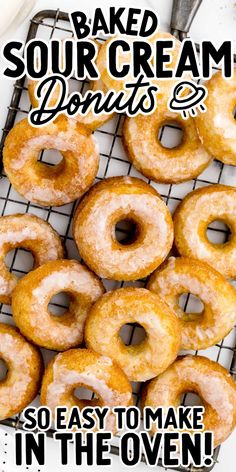 baked sour cream donuts are so easy to make in the oven