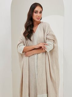 Silver Piping Luxury Light fabric is perfect for a hot summer. Three-piece Scarf İnner dress Abaya Kaftan Set Two side colour scarf you can choose the colour you like Model height: 175 CM 90% Cotton 10% LinenLength: 140cm Long Sleeve Abaya For Eid Beach Occasion, Long Sleeve Abaya For Beach Eid, Long Sleeve Abaya For Beach And Eid, Spring Beach V-neck Abaya, Free Size Long Abaya For Eid, Long Sleeve Tunic For Beach And Eid, Elegant Beach Abaya For Spring, Elegant Spring Beach Abaya, Long Sleeve Kurta For Eid Vacation