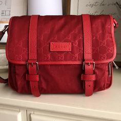 New Without Tags, Never Carried. Gucci Tech Canvas Messenger Bag Unisex Color: Deep Red With Pebbled Leather And Silver Tone Hardware Top Flap, Two Magnetic Closure Tons Of Storage! -One Zip Compartment -One Internal Zip Pocket -Two Internal Open Pockets Measurements: 10.75wx 7.85h X6d Adjustable Strap, Up To 20inch Drop Comes With Dust Bag And Authenticity Cards Gucci Marmont Matelasse Mini, Gucci Marmont Matelasse, Gucci Crossbody Bag, Vintage Crossbody Bag, Gucci Crossbody, Crocodile Bags, Gucci Soho Disco Crossbody, Canvas Messenger Bag, Gucci Leather