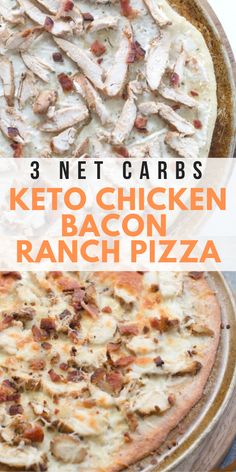 the keto chicken bacon ranch pizza is ready to be eaten