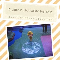 an image of a child standing in the middle of a yard with a sign that says creator id