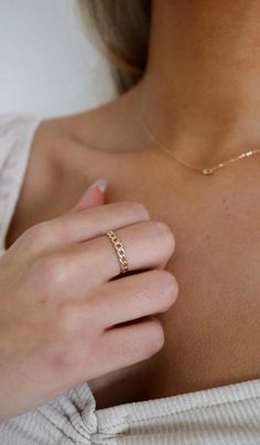 14k Gold Chain Ring, Gold Chain Ring, Dainty Chain Ring for Women, Real Gold Ring, Minimalist Ring, 14k Gold Ring, Anniversary Gift for Her - Etsy Modern Gold Ring, Gold Chain Ring, Chain Ring Gold, Stackable Jewelry, Minimal Ring, Dainty Gold Rings, Link Design, Solid Gold Chains, Dainty Chain