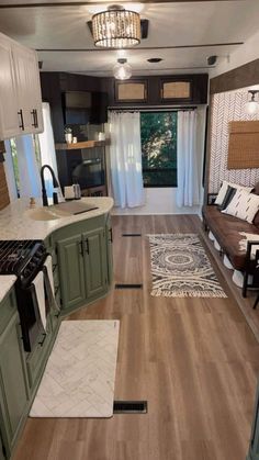 the kitchen is clean and ready to be used as a living room or dining area