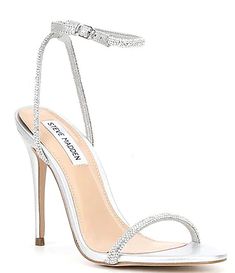 Women's Party & Evening Shoes | Dillard's Glamorous Ankle Strap Sandals For Dinner, Ankle Strap Sandals With Wrapped Heel, Sandals With Heel And Ankle Straps For Dinner, Summer Wedding Shoes, Clear Block Heels, Strappy Block Heels, Ankle Strap Block Heel, July Wedding, Bridal Heels