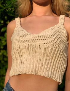 Crochet Crop Top Summer Top Tank Boho  Cotton Top  Beachwear Festival Top Free Shipping Custom Order Crochet Top Boho, Crochet Bralette Top, Boho Wear, Crop Top Summer, Boho Hippie Style, Beige Crochet, Boho Crop Tops, Crochet Tops Free Patterns, Womens Halter Tops