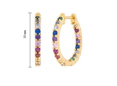 These Gold Plate Over Sterling Silver Huggie Earrings feature a colorful rainbow of cubic zirconia stones on both the inside and outside of the hoops. The elegant design and high-quality craftsmanship make these earrings perfect for adding a pop of color and sparkle to any outfit. Silver Huggie Earrings, Huggie Earrings Silver, Huggie Earring, Inside And Outside, Colorful Rainbow, Huggie Earrings, Earring Sale, Ring Collections, Beautiful Gift Boxes