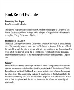 a book report is shown in this document