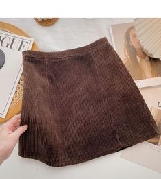 Style: commuting Size: S M L XL Color: coffee, black, apricot Coffee Black, Color Coffee, Black High Waist, Corduroy Skirt, Dress Plus Size, Fashion And Lifestyle, Vintage Brown, Vintage Skirt, Wrap Skirt