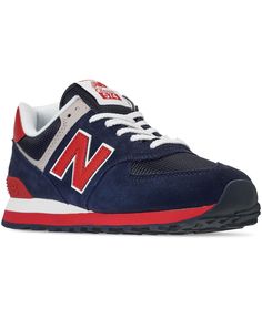 New Balance Men's 574 Americana Casual Sneakers from Finish Line - PIGMENT/TEAM RED Nike Red Sneakers, Newbalance Shoes, Men's Athletic Shoes, Mens Fashion Smart, Team Red, Mens Athletic Shoes