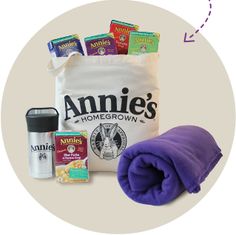 an advertisement for annie's homegrown is shown with the words, win