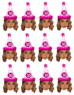 Got a little one with a birthday coming up? These custom photo cupcake toppers are for you! These include these over the hill themed hats with your personalization. Colors can be changed to meet your needs. . All you do is send the photo to me and you get to print as many of these as you like. PLEASE NOTE that you are purchasing a customized digital file - nothing will be sent physically. You will receive a digital file VIA EMAIL with 12 images on a page for you to print, cut out and assemble. U Novelty Pink Mini Hat For Birthday, Pink Novelty Mini Hat For Birthday, Over The Hill Birthday, Photo Cupcake Toppers, 40th Birthday Shirts, Hat Photo, Over The Hill, Star Diy, Birthday Hat