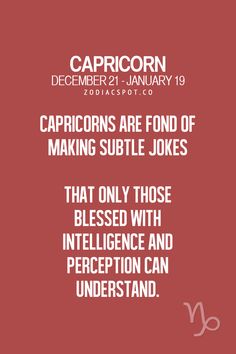 the capricorn zodiac sign is shown in white on a red background with text