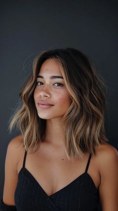 26 Gorgeous Balayage Highlights Hairstyles You'll Love In 2024 Modern Brunette Hair, Long Bob Hairstyles Balayage, 2024 Hair Inspiration, Hair Color Brunette With Highlights, Brunette Hair Colours, Cool Brunette Highlights, Highlights Brown Hair Balayage Brunettes, Mid Length Hair 2024 Trends, Balayage Hair 2024