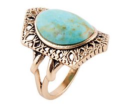 Dive into the cool blue hue of this artisan-crafted ornate composite turquoise ring. From Barse Jewelry. Blue Bohemian Jewelry With Metal Ring, Bohemian Turquoise Rings With Stone Setting, Bohemian Blue Jewelry With Metal Ring, Bohemian Blue Ring With Large Stone, Bohemian Turquoise Ring With Stone Setting, Blue Bohemian Open Ring Jewelry, Artisan Craft, Blue Hues, The Cool