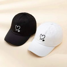 Set Of 2 Heart Baseball Caps. Brand New. These Would Be Cute To Share With Your Best Friend! Give As Gift! White Casual Hat As Gift, Cute White Baseball Cap, Plastic Bottle Crafts, Plastic Bottle, Bottle Crafts, Baseball Caps, Best Friend, Baseball Cap