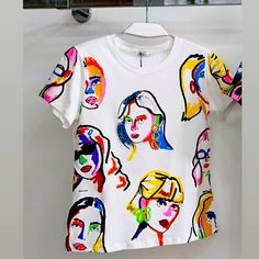 Lady Face Blouse S|M|L Available Lady Face, Woman Face, Color White, Top Blouse, Blouses, Womens Tops, T Shirt, Women Shopping, White