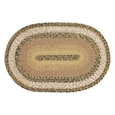 braided oval rug in brown and beige