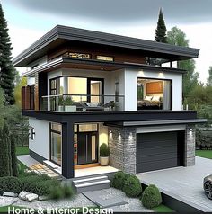 this is a 3d rendering of a modern house