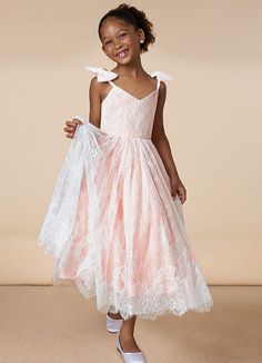 Have you flower girl dress beautifully in our effortless chantilly lace dress, Tilly. Her V-neckline bodice is held by straps that have bows at the shoulders. The skirt is a playful A-line gown that lets her twirl to her heart's content. We have made this dress come in a few of our favorite colors to compliment perfectly with any bridal party. Light Pink Flower Girl Dress, Chantilly Lace Dress, Blush Flower Girl Dresses, Girls Tulle Dress, Pink Flower Girl Dresses, Toddler Flower Girl Dresses, Light Pink Flowers, White Flower Girl Dresses, Flower Girl Dress Lace