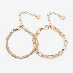 Bead Type: Glass# Pieces In Set: 2Circumference: 7 1/2 InchJewelry Closure: Lobster ClaspMetal Color: Gold ToneChain Length: 7 1/2 InchChain Width: 19 MillimetersCare: Wipe CleanBracelet Type: Chain BraceletsCountry of Origin: Imported Dainty Gold Alloy Bracelet, Trendy Metal Bracelets With Delicate Chain, Dainty Gold Alloy Chain Bracelet, Dainty Metal Chain Bracelets, Gold Minimalist Alloy Chain Bracelet, Adjustable Gold Alloy Chain Bracelet, Delicate Metal Chain Link Bracelets, Minimalist Metal Double Chain Bracelets, Metal Bracelets With Snake Chain For Everyday Wear