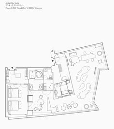 the floor plan for an apartment with two separate rooms and one living room in it