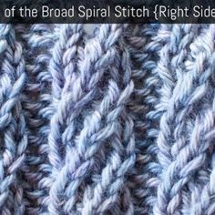 an image of a knitted pattern with text that reads, the art of the bead spiral stitch right side