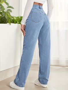 Material:DenimComposition:90% Cotton,10% SpandexLength:Long lengthBelt:NoDetails:WashedPatterned:Solid colorSuitable types:LooseSheer:NoFabric:Non-StretchType:Wide LegPant Length:Long lengthSeasons:All-seasonCare Instructions:Machine wash, do not dry cleanStyle:BasicsOccasion:Weekend CasualClosure Type:Button FlyFit Type:StraightWaistline:High WaistPrinting Type:No PrintingWeaving Method:WovenItem ID:MC10066 There maybe 1-2 cm deviation in different sizes, locations and stretch of fabrics. Size High Rise Solid Relaxed Fit Jeans, Solid High Rise Relaxed Fit Jeans, High Waist Relaxed Fit Jeans, Casual Solid High Rise Jeans, Casual Solid High-rise Jeans, Casual Solid Color Mid-rise Jeans, High Waist Jeans With Five Pockets, Solid Denim Bottoms, Solid Denim Bottoms With Relaxed Fit