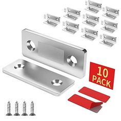 stainless steel brackets and screws are shown with the numbers 12 pack in red lettering