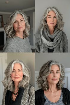 15+ Hairstyles for Women Over 50 That Exude Youthfulness – StyleBliss Gray Bob, 15 Hairstyles, Gray Balayage, Long Side Bangs, The Haircut, Celebrate Yourself, Stacked Bob, Salt And Pepper Hair, Age Is Just A Number