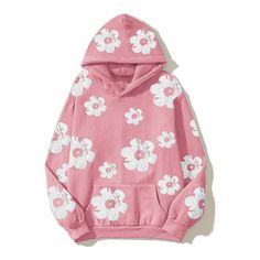 Cheap Y2k Hooded Sweatshirt, Pink Y2k Hooded Hoodie, Cute Pink Hoodie For Streetwear, Pink Harajuku Hoodie, Pink Harajuku Hooded Sweatshirt, Flower Hoodie, Cute Hoodie, Clothing Photography, Cute Sweatshirts