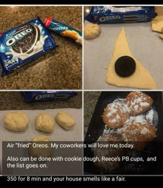 an advertisement for oreo cookies with the caption air fryers my workers will love me today