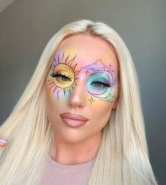 Cute Makeup Ideas, Makeup Karakter, Makeup Ideas For Halloween, Maquillage On Fleek, Cute Halloween Makeup, Face Paint Makeup, Rave Makeup, Halloween Makeup Inspiration