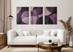 Abstract Purple Japandi Wall Art Set of 3, Minimalist Eggplant-colored Shape Printable Poster, Colorful Gallery Wall Decor, Instant Download - Etsy.de