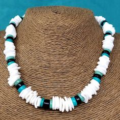 "Handcrafted White Puka Shell Necklace BEST QUALITY US Shipping Necklace: 18\" Inches Shells: approx. 1/4\" Inch (6mm) Barrel Screw Lock Visit my Etsy Shop to see more Designs! Handmade Puka Sea Shell Bracelets and Sea Shell Necklaces. https://www.etsy.com/shop/TheArtisansHall Satisfaction guaranteed! Fast Shipping and Tracking Number Included." Handmade Adjustable White Turquoise Necklace, White Spiritual Jewelry For Vacation, Adjustable White Turquoise Necklace For Gift, Adjustable White Turquoise Necklace As Gift, White Spiritual Necklaces For Beach, White Spiritual Necklace For Beach, White Beaded Necklaces For Beach, White Beaded Necklaces For The Beach, White Round Beaded Necklaces For Beach