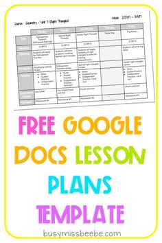 google docs lesson with the text, free google docs lesson plans template