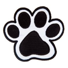 a black and white dog paw patch