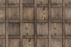 wood paneled wallpaper with squares and lines on the sides, in brown tones