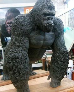 a statue of a gorilla standing on its hind legs