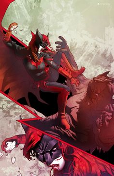 the cover to batman's new 52, featuring batwoman and catwoman in red