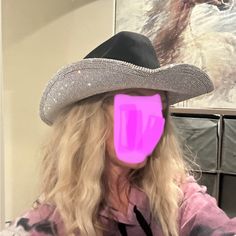 I Could Only Find White Pic Of Brim But The Inside Of These Are Black. Darling For Concerts, Dancing, Or Night Out. Felt Black W Rhinestone Accents. I Will Not Take Low Ball Offers. These Are Good Quality & New They Don’t Say A Size But I’m Guessing They Are Between A 6.5 & A 7. They Fit Me Perfectly And Are Not Loose Silver Party Hat With Bling, Black Bedazzled Cowboy Hat, Silver Hat With Rhinestones For Rodeo, Silver Rhinestone Hat For Rodeo, Black And Silver Cowboy Hat, Western Silver Hat With Rhinestones, Black Rhinestone Cowboy Hat, Black Flat Brim Rodeo Hat, Red Fedora Hat