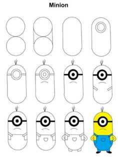 how to draw minion from the movie despicables with easy step by step instructions