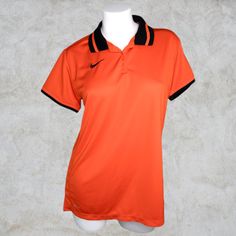 Nike Orange & Black Polo Tee Nwot / New Without Tags Color: Orange & Black Size: Women's Xl Material: 100% Polyester Measurements: -Bust- 21 3/4" -Length- 27" -Shoulders- 17 1/2" -Sleeve Length- 6 1/4" Thank You For Stopping By Dovey Duds. If You Ever Have Any Questions, Please Feel Free To Contact Me Anytime. Have A Wonderful Day :) Sportswear, Sporty, Nike, Activewear, Casual, Polo, Golf, Dri-Fit, Bright Orange, Like New Nike Polo Shirts, Nike Activewear, Maroon Shorts, Womens Golf Shirts, Striped Sleeveless Top, Grey Polo Shirt, Nike Orange, Athleisure Casual, Casual Shirt Women