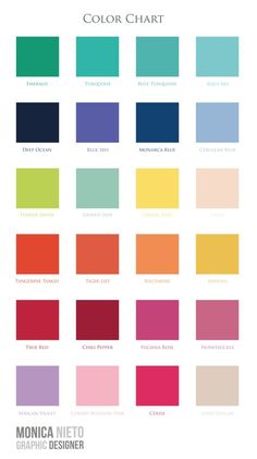 the color chart for monica neto graphic designer