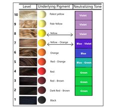 Wells Toner Chart, Hair Color Theory, Schwarzkopf Hair Color Chart, Ion Hair Color Chart, Levels Of Hair Color, Hair Coloring At Home, Level 6 Hair Color, Level 7 Hair Color, Redken Toner