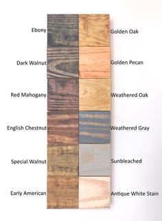 the names of different types of wood